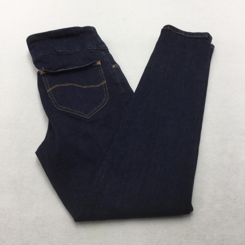 Lee Slim Fit Skinny Jeans Womens 10 Blue Dark Wash Mid Rise Sculpting Stretch